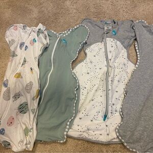 Love to Dream Kids Sleep Sacks - outer space, green, stars, gray